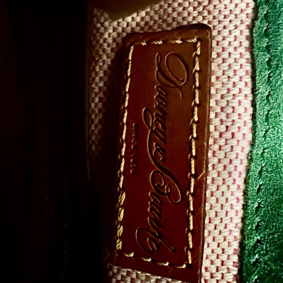 Dooney & Bourke Forest Green Florentine Pebbled Leather Satchel with Tan Trim - Picture 9 of 16